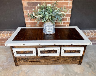 coffee table with drawers