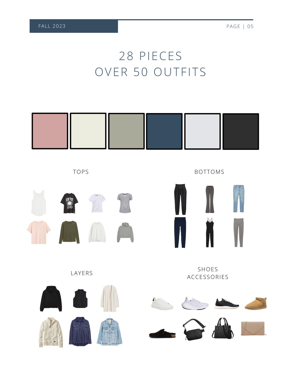 2023 Athleisure Fall Capsule Wardrobe Pre-styled Outfits Women's ...