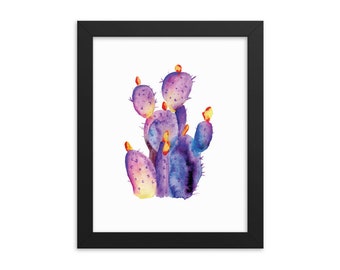 Framed Watercolor Cactus Art Print