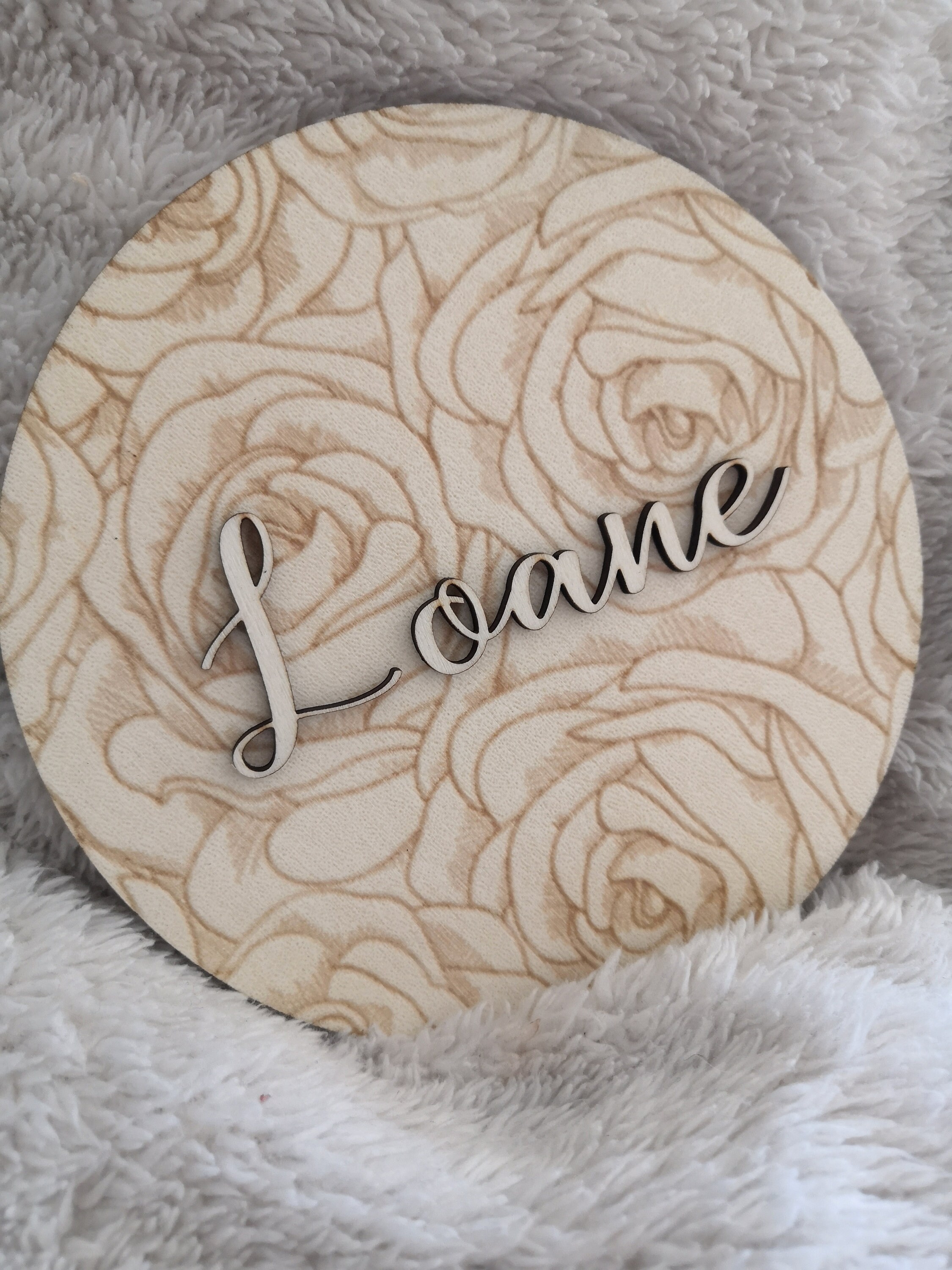 Modèle Valentine - Plaque de Porte Gravée Roses