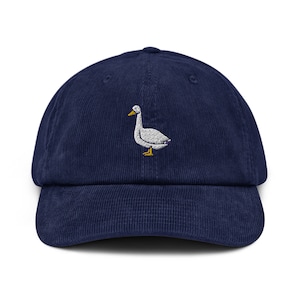 Silly Goose Funny Meme Certified Corduroy Oxford Blue Hat | Baby Kids Adult Mens Cap | Baby Announcement Pregnancy