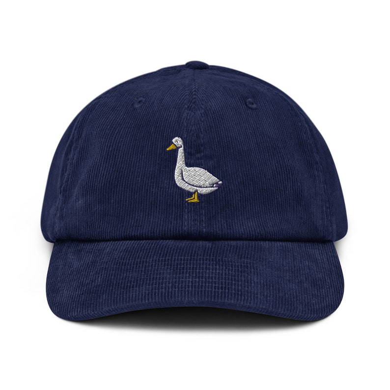 Silly Goose Funny Meme Certified Corduroy Oxford Blue Hat | Baby Kids Adult Mens Cap | Baby Announcement Pregnancy