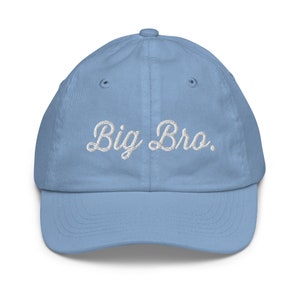 Big Bro Baby Blue Hat | Baby Toddler Youth Kid&#39;s Cap | New Baby Pregnancy Announcement | Big Brother gift for boys | Mother Pregnancy Reveal