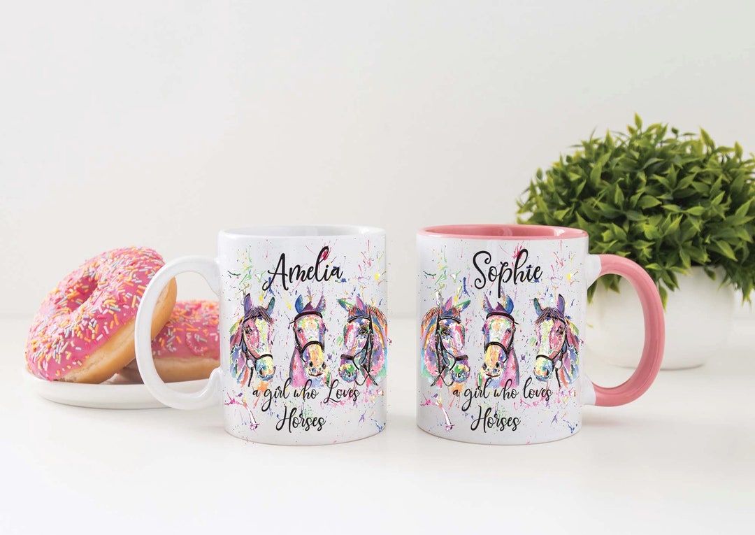 Taza De Cerámica Con Diseño De Corona De Caballo De Feliz Navidad, Regalo De Animales, Tazas De Café, Maqueta De Vacaciones De Invierno, Taza Blanca De Hija, Esposa E Hijo, Taza