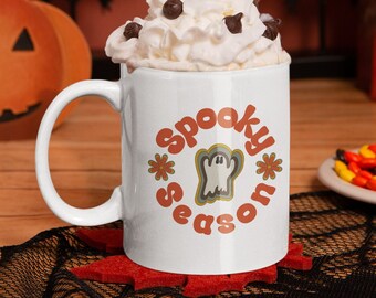 Halloween Mugs, Ghost Halloween Mug, Spooky Season Mug, Ghost Mug, Spooky Mug, Teacher Mug, Halloween Gifts, Ghost Mug, Retro Halloween Mug