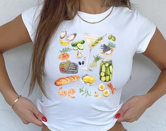 Camiseta vintage Y2K para bebé, estilo collage de álbum de recortes costero europeo, estilo cottagecore de verano, ideal como regalo para un amigo.