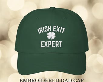 Gorro bordado Irish Exit Expert, gorro de regalo para el día de San Patricio, gorro con frase divertida, regalo para introvertidos, gorro para beber, gorra de béisbol para el día de San Patricio