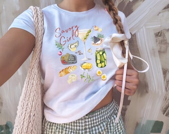 Camiseta de bebé para mujer Coquette, camiseta de bebé Y2K, camiseta de pez de hojalata, camiseta de bebé con álbum de recortes, regalo para amantes de los pepinillos, camiseta con estampado de sardinas, camiseta de estilo costero chic