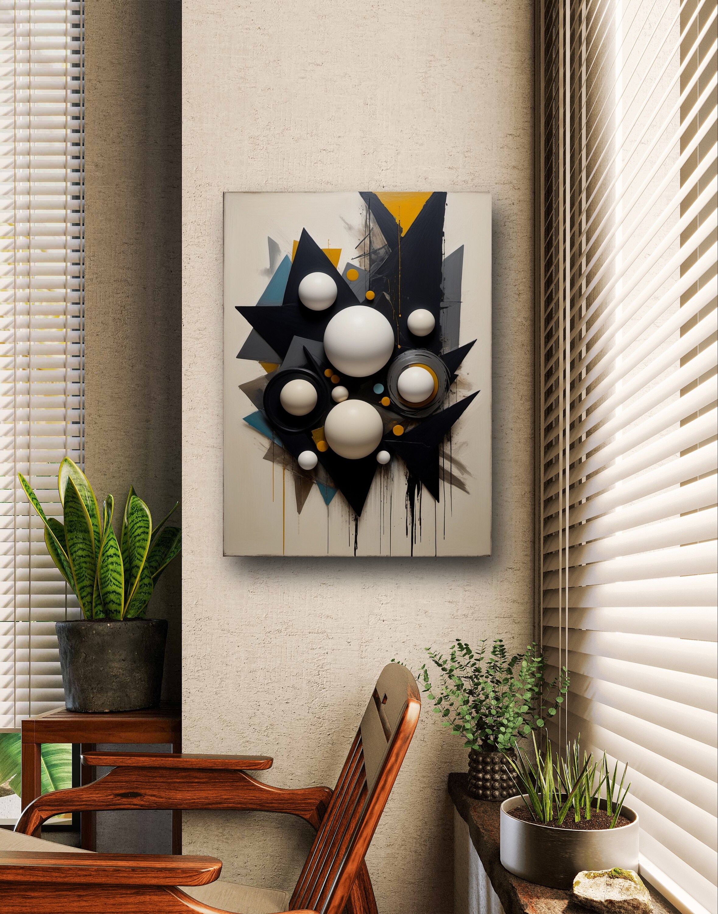 Abstract Painting Wall Art, Classy Home Decor Canvas, Modern Artwork ...