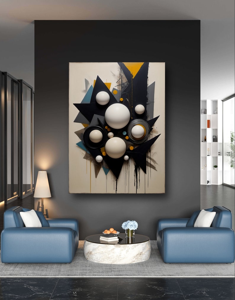 Abstract Painting Wall Art, Classy Home Decor Canvas, Modern Artwork ...