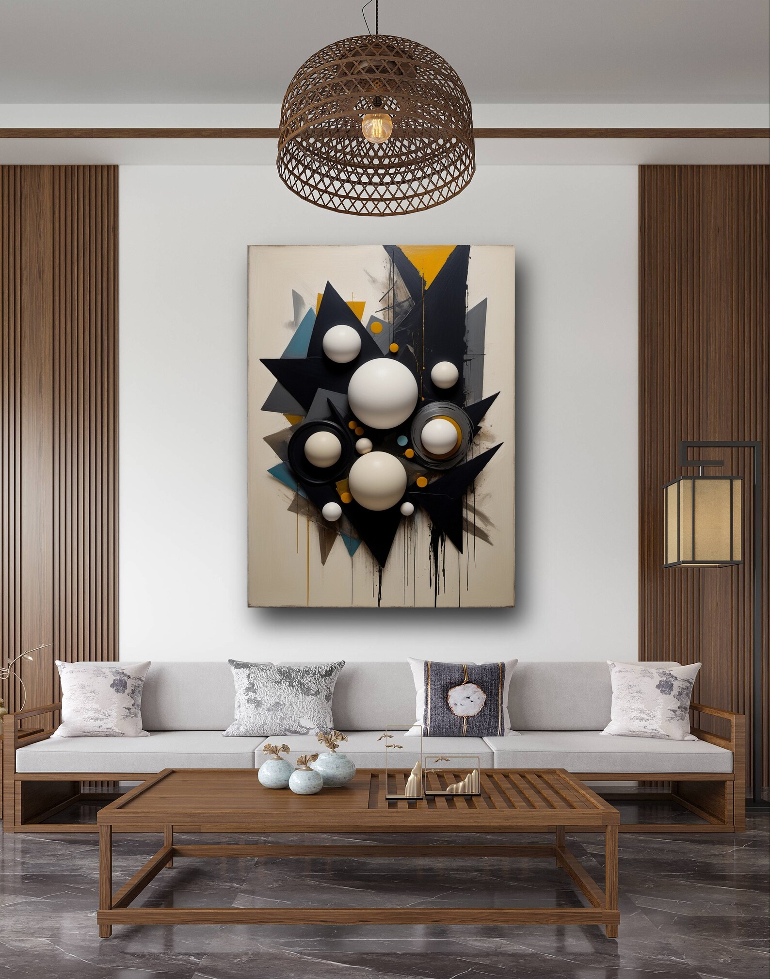 Abstract Painting Wall Art, Classy Home Decor Canvas, Modern Artwork ...