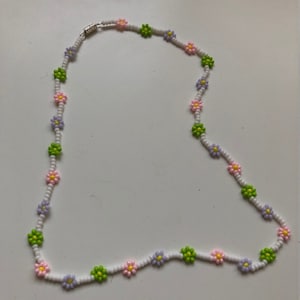 Daisy Chain/Floral Beaded Necklaces-Colour options available!