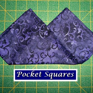 Dark Purple Elegant Scroll Pocket Square/hanky/handkerchief/cotton/Christmas/elegant scroll vines/made USA