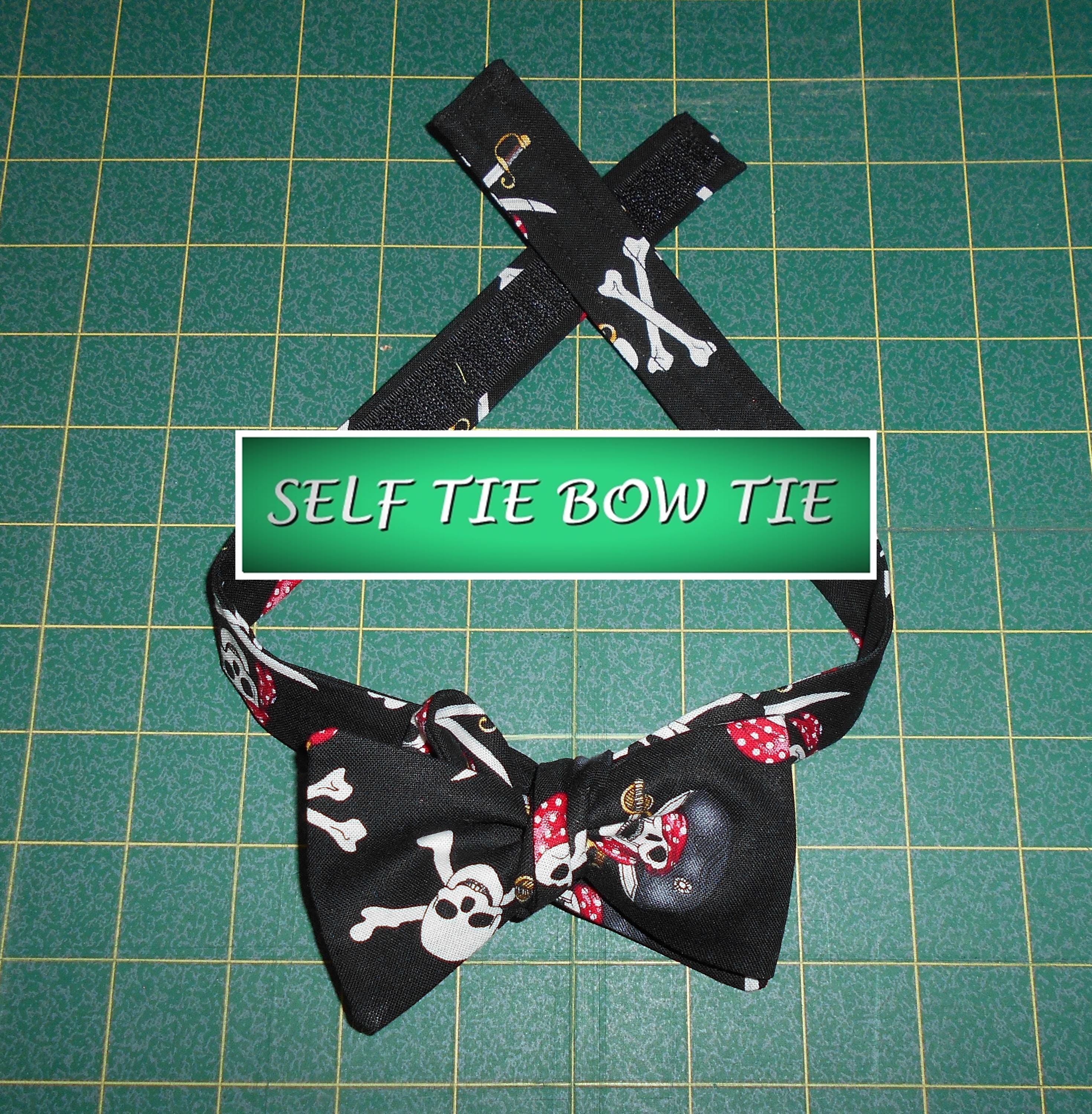 Pirates Self Tie Bow Tie/cotton/pirate hat skulls swords/Made USA