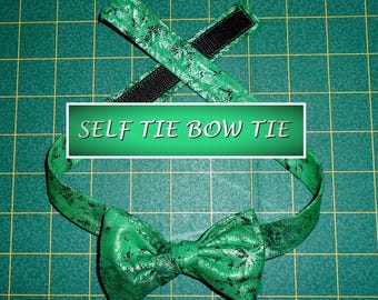 Pine Green Fairy Frost Self Tie Bow Tie/cotton/formal wear/shimmer/shiny/made USA/see instore for coordinating pocket square