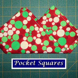 Bright Green/White Polka Dots on Red Pocket Square/hanky/handkerchief/cotton/Christmas/made USA