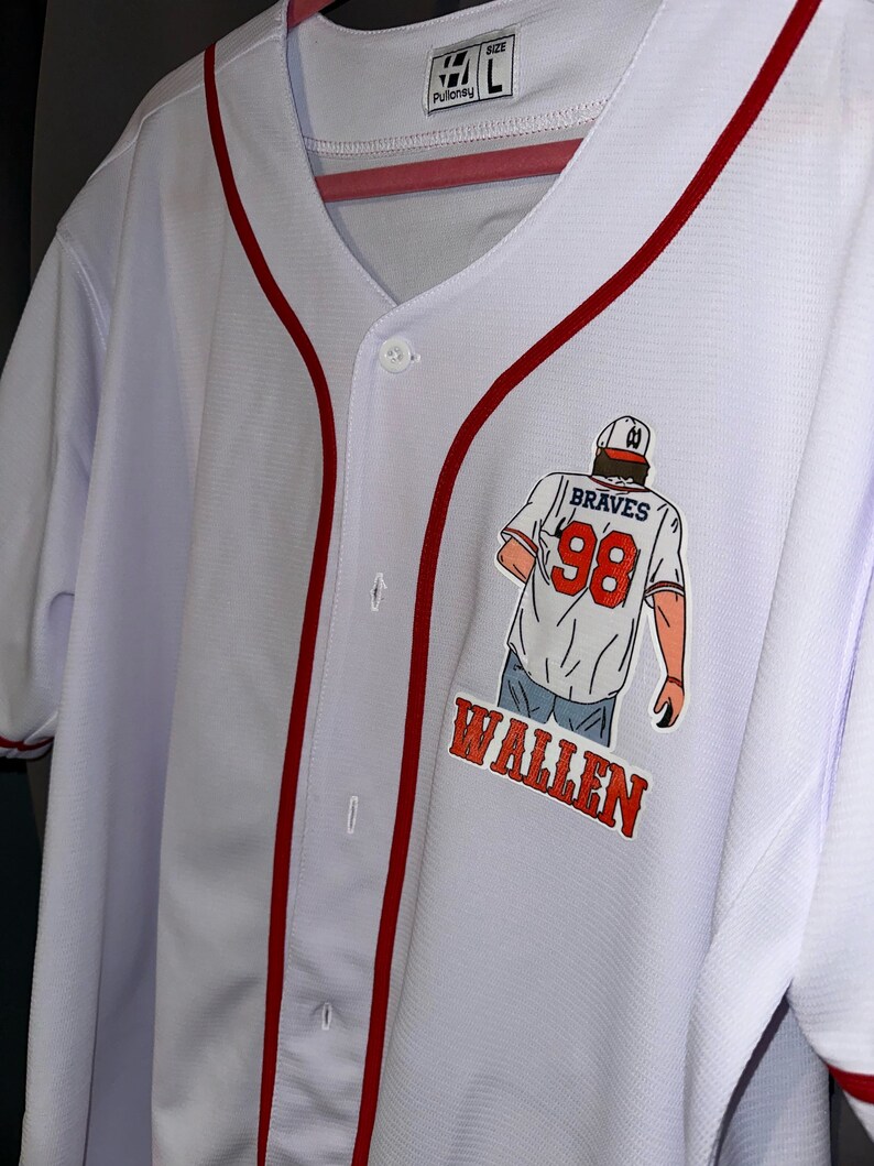 Wallen Concert Jersey Bedazzled Jersey Wallen 98 Brave Glitter