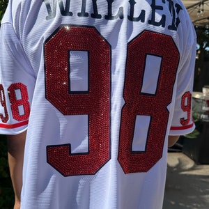 Morgan Wallen Concert Jersey Bedazzled Jersey Wallen 98 brave glitter top baseball jersey glitter  jersey  concert outfit