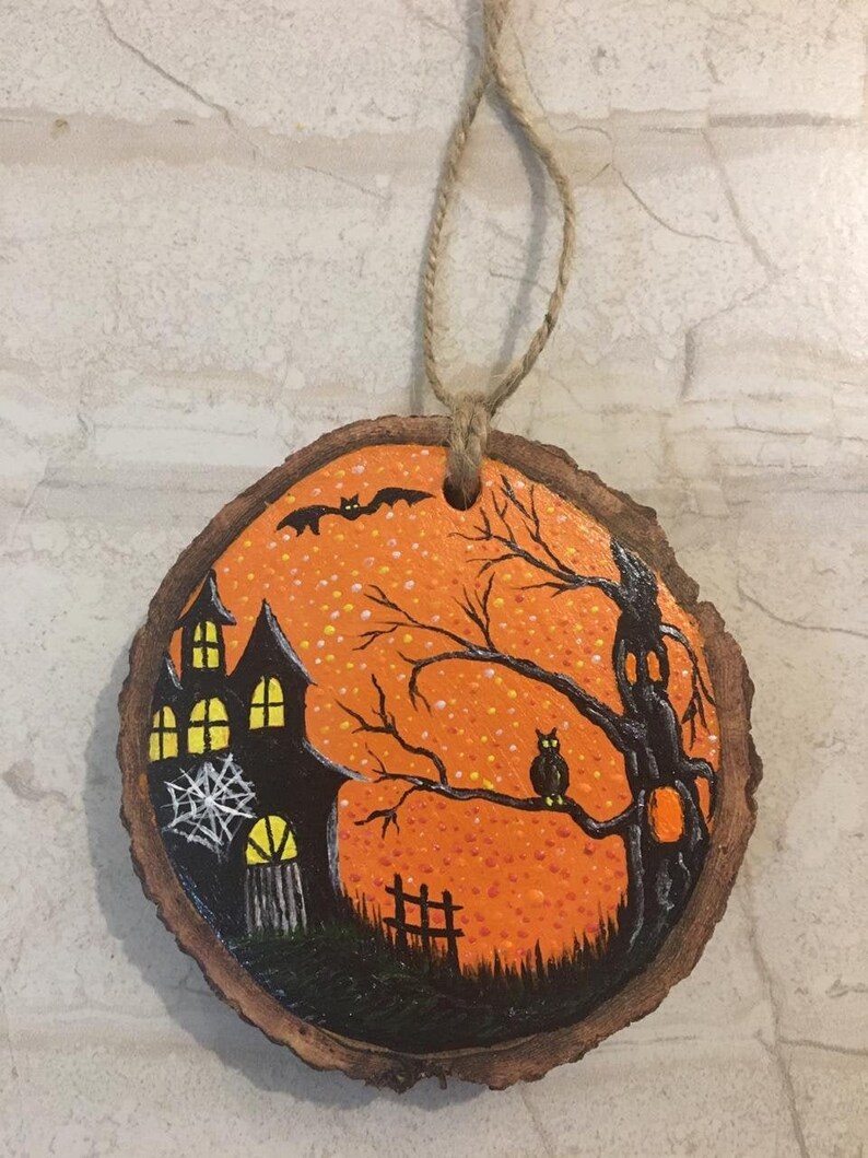 Halloween Wood slices Fall decor v Halloween decor Home decor Etsy