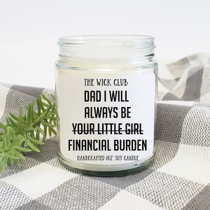 Funny Candle for Dad, Gift for Dad, Gift for Papa, From Daughter, Fathers Day Gift, Financial Burden, Daddys Little Girl, Christmas for Dad image 1