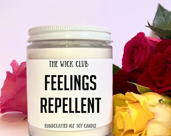 Feelings Repellent Candle: Funny Breakup Gift, Soy Wax Candle