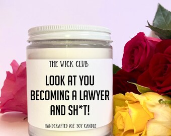 Funny New Lawyer Gift, Handcrafted Soy Candle