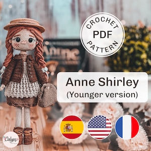 Padrão Anne em amigurumi / crochê / PDF / Boneca de crochê / Guia de tricô / Espanhol e Inglês