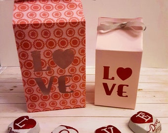Valentine's Day Milk Carton Treat Box SVG file - LOVE