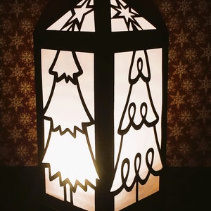 Christmas Tree Doodle Lantern SVG Cricut Silhouette