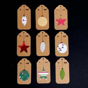 Christmas Ornaments Gift Tags template SVG DXF Cut File