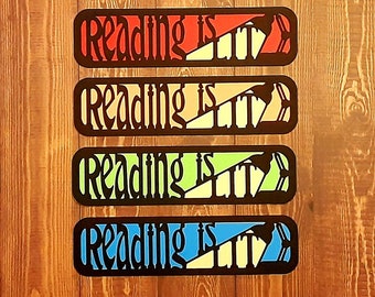 Reading Is Lit Layered Bookmark SVG and DXF file