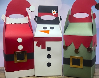 Christmas Winter Treat & Favor Boxes SVG DXF Cut File