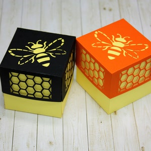 SVG Favor Box Honeycomb Bees Cut File for Cricut or Silhouette
