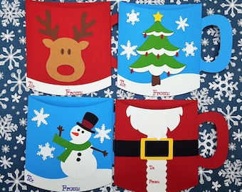 Christmas Cocoa and Gift Card Holder SVG, DXF for Cricut or PDF for printing