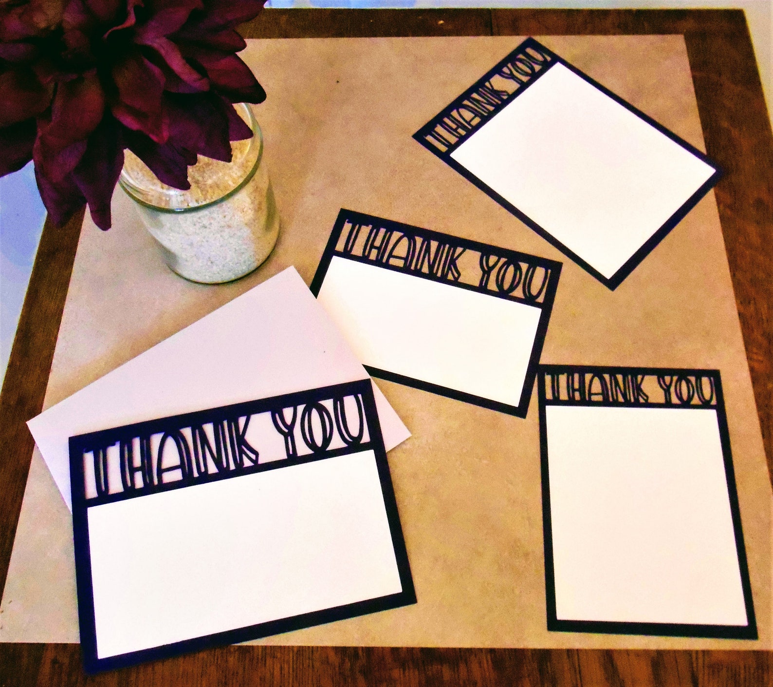 Thank You Note & Envelope SVG Template Cut File for Cricut Etsy UK