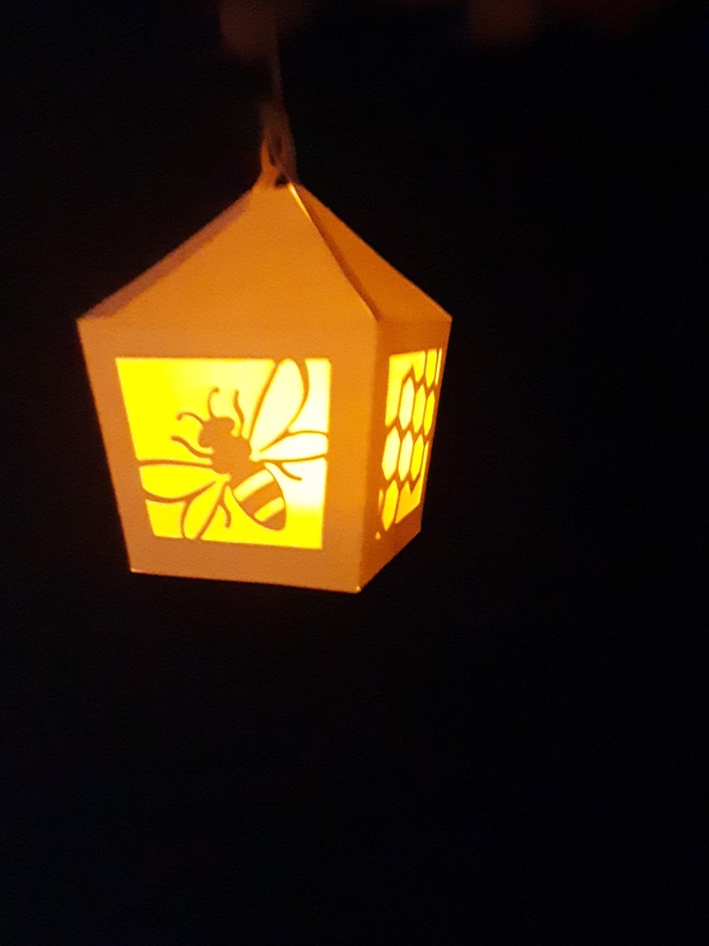 Bee Lantern Centerpiece SVG DIY Cardstock Project for Cricut Etsy