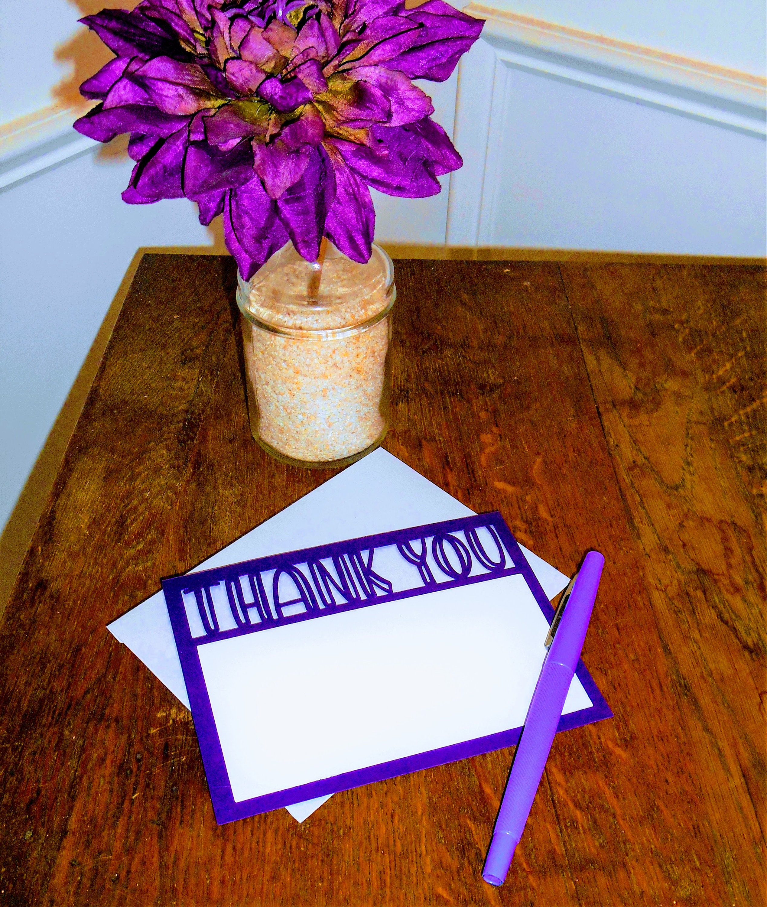 Thank You Note & Envelope SVG Template Cut File for Cricut Etsy