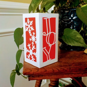 Centerpiece 3D Christmas Lantern SVG Template Peace and Joy