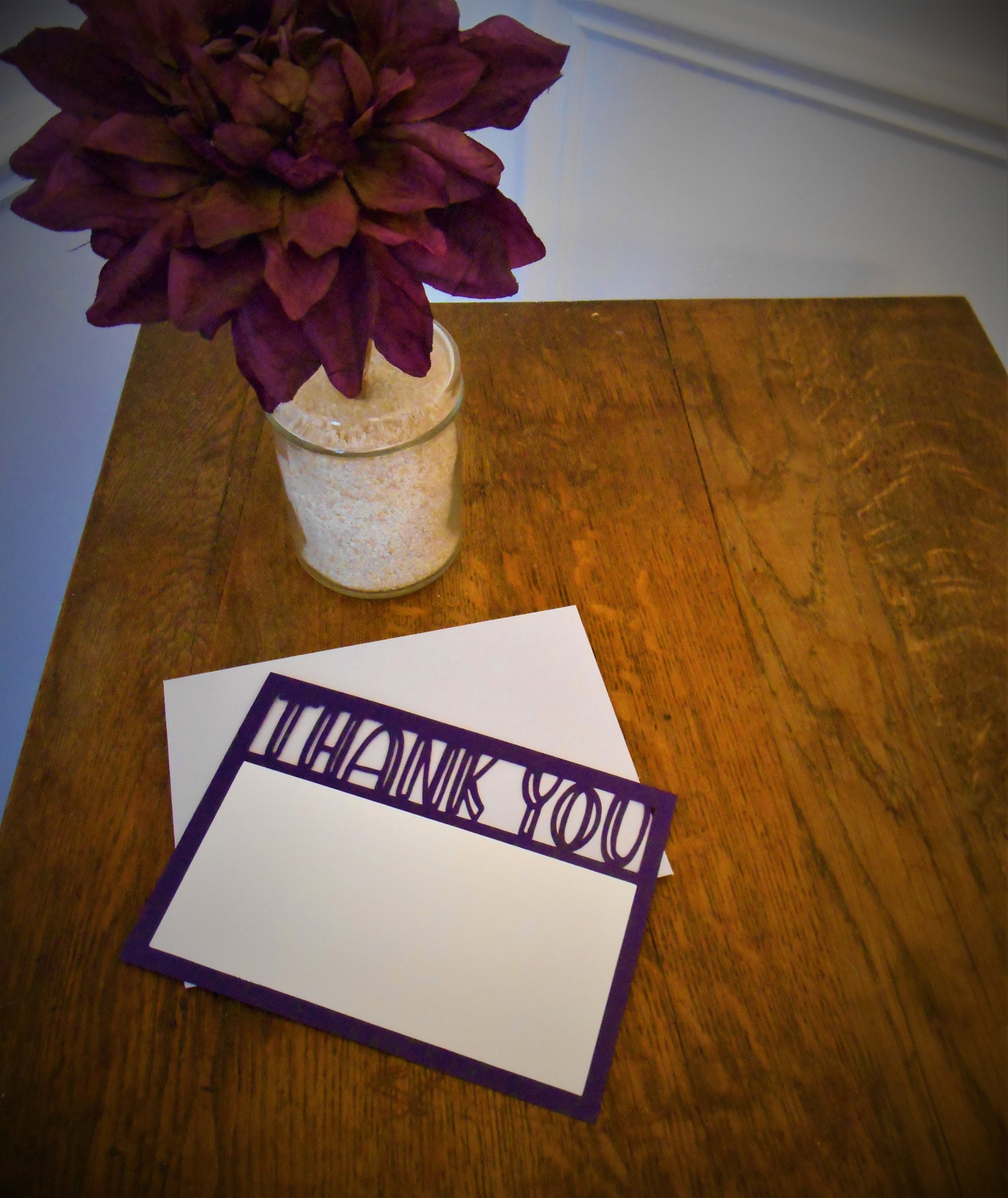 Thank You Note & Envelope SVG Template Cut File for Cricut Etsy