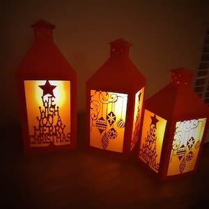 Christmas Ornaments Lantern SVG Cricut Paper Template