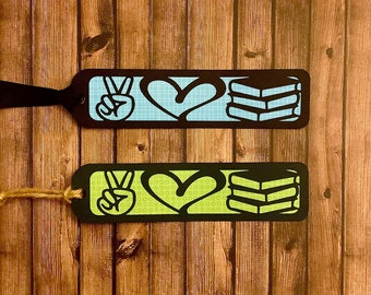 Peace Love Books Bookmark SVG file
