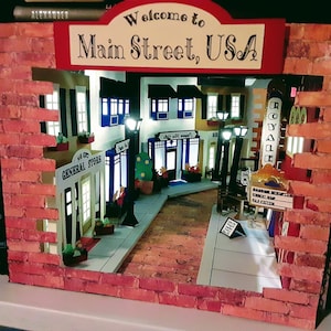 Book Nook - Main Street USA Book Nook SVG Cut Files