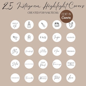 Instagram Highlight Covers | Social Media Highlights | Story Highlights | Beauty Business Highlight Template | Nail Highlights