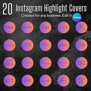 Instagram Highlight Covers | Social Media Highlights | Beauty Business Highlight Template | Business Highlights | Nail Lash Hair Highlights