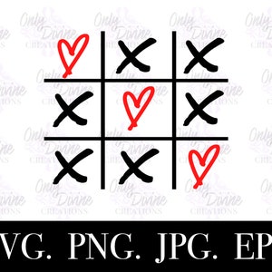 Tic Tac Toe Valentines SVG file, Valentine Designs svg, Valentines day cut file, Cut File Cricut, Cut file Silhouette, SVG Cut file