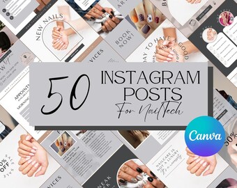 Nail Tech Instagram Templates | Social Media Branding Kit (Canva)