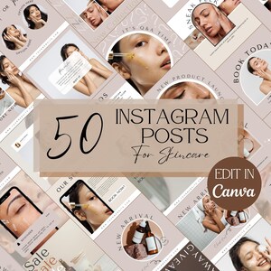 Social Media Templates | Instagram Post Templates | Instagram Story Templates | Canva Templates | Esthetician Branding | Skincare Templates