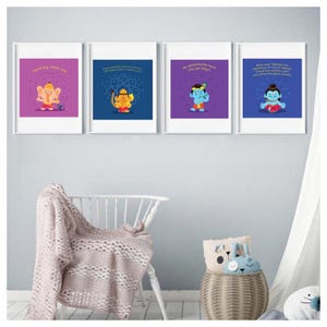 MODI TOYS - Impressions murales numériques - Lot de 4 Devtas - Shiv Sharkar, Baby Ganesh, Baby Hanuman, Baby Krishna (téléchargement numérique uniquement)