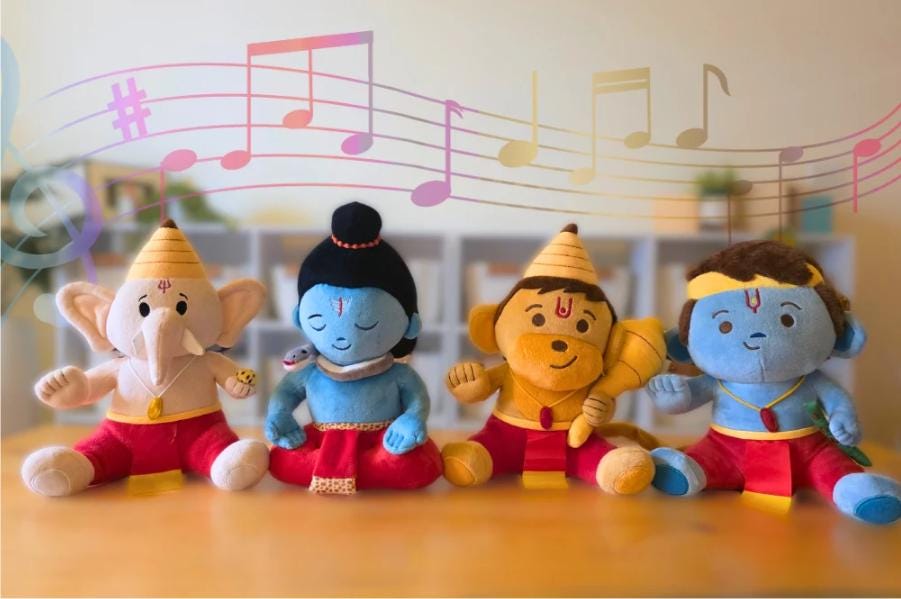 MODI TOYS - Medium Devtas Bundle - 4 Plush Toys Baby Ganesh Baby Hanuman Baby Krishna (11 inch)- Customization Available