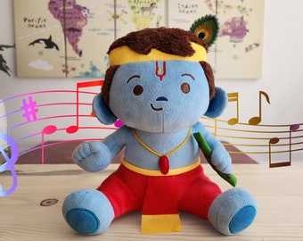 Baby Krishna - 11 inch Plush with Mantras (Personalization available)